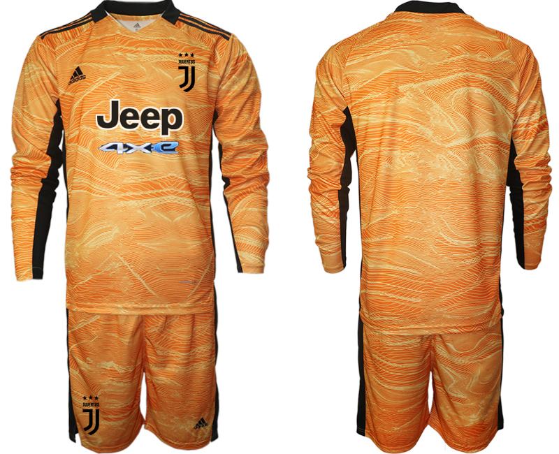 Men 2021-2022 Club Juventus orange yellow Goalkeeper Long Sleeve blank Adidas Soccer Jersey